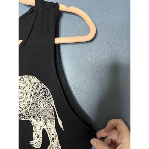 Bear Dance Cropped Tank Women's Size Medium Elephant Geometric Boho Festival - Picture 4 of 7